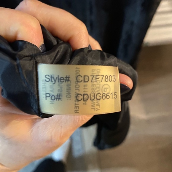 Calvin Klein Velvet Silk Blend Black Beaded Neck Short‎ Sleeve Dress Size 12 - Picture 5 of 7